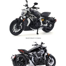 Oyuncak Sahili Ducati Diavel S Ölçek Model Motosiklet Modeli Süspansiyonlu Teker Katlanır Ayak Ducatı Siyah
