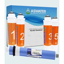 As Water Waterlife Su Arıtma Cihazlarına Uyumlu Water Fil Tak Çevir 5'li Set Filtre Lg Mebranlı