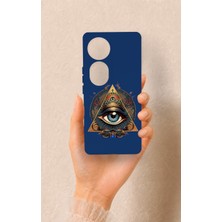 Vip Case Vivo V40 Uyumlu Pyramid Eye Desenli Silikon Kılıf