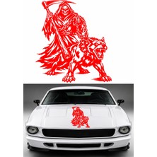 Sticker Usta Gotik Kuru Kafa Azrail Orak Kurukafa Kızgın Köpek Sticker Araba Oto Motosiklet Kask Laptop Pc Etiket Çıkartma Sticker 03021