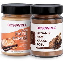 Dosewell Lezzet İkilisi - %100 Fıstık Ezmesi 300g, Organik Ham Kakao Tozu 140g