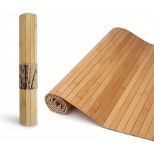 Lüks Bambu Banyo Paspası &amp; Mutfak Matı | Kaydırmaz Tabanlı, Suya Dayanıklı | Çamaşır Makinesi Üstü Dekoratif Örtü Olarak Kullanılabilir | Doğal Ahşap Görünümlü