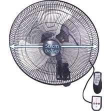 SeckinStore 50CM Uzaktan Kumandalı Sanayi Tipi Duvar Vantilatör 135W