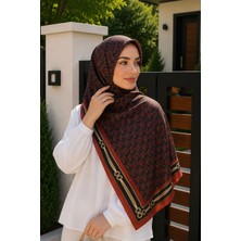 İmaj Butik Bordo Desenli Pamuklu Şal