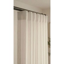 Leo Boutique Curtain Keten S Pile Dikim Tül Perde Modern Kornişe Hazır Şık Salon ve Oturma Odası Perdesi