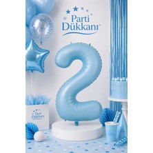 Parti Dükkanı Mavi Rakam Folyo Balon 34 Inç 76 cm Helyum Uyumlu Doğum Günü Baby Shower Yıl Dönümü Parti Balonu (0-9)