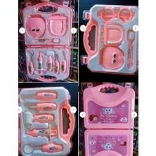 Oyuncak Sahili Çantalı Doktor Set Diş Fırçası Dişler Fırça Dişçi Set Meslek Oyunu 9 Parça Oyuncak Çanta 23X38CM