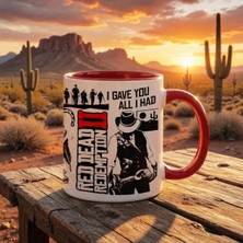 İyi Fikirler Red Dead Redemption Özel Tasarım Kırmızı Porselen Kupa Bardak