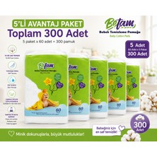 Betam Bebek Temizleme Pamuğu 300 Adet %100 Saf Pamuk Dermatolojik Olarak Test Edilmiş Parfüm ve Boya Içermez