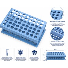 Labolist Tüp Sporu S Sekıllı Plastık 13 mm 50 Delıklı Mavi