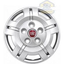 Otokap Universal Fiat Ducato 16 Inç Jant Kapağı Takımı Kırılmaz Esnek 4 Lü Set Amblem Hediyeli