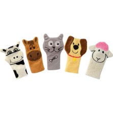 Anki Toys Çiftlik Hayvanları 5'li Parmak Kukla Seti 8 cm Nakış İşlemeli Eğlenceli Oyun