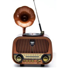 Dexxony MD-1319 Nostaljik Radyo Gramofon Bluetooth Hoparlör Ahşap Tasarım Retro Bluetooth Radyo | Fm/am/sw 3 Bant Dsp | Mp3 Çalar | Usb/tf Kart & Aux Girişli | Şarjlı Taşınabilir Müzik
