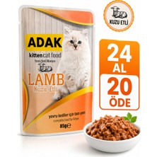 Adak Kuzu Etli Yavru Yaş Kedi Maması Pouch 85 gr x 24 Adet