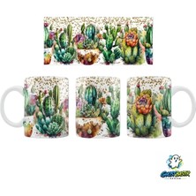 Ghostbastır Design Kaktüslü Kupa Bardak | Tek Adet K0274