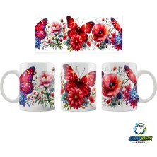 Ghostbastır Design Kelebekler Kupa Bardak | Tek Adet K0281