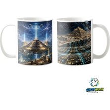 Ghostbastır Design Piramit ve Ufo Kupa Bardak | Tek Adet K0360