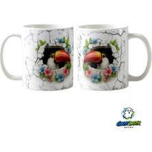 Ghostbastır Design Tukan Kuşu Kupa Bardak | Tek Adet K0441