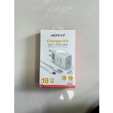 Şimika Apricot Type- C ve USB Uçlu Hızlı Şarj Kablosu ve Adaptörü 18W