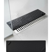Omilife Siyah Uzun Silikon Kötü Koku Önleyici Mat Gider Kapağı Tıpası – Banyo, Mutfak ve Balkon Lavabo Gider 37x11 cm