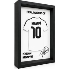 Reborn 3D Kylıan Mbappe Imzalı Forma Tablo 3D Çerçeveli Dekoratif Tablo 14X22 cm