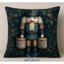 Orcadeco -Yılbaşı Temalı Mavi Lüx Bando Asker Kırlent Kılıfı 45X45 cm