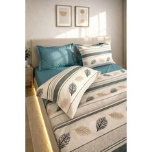Miar home perde tekstil Miar Çift Kişilik %100 Pamuk Pike Takımı 6 Parça Lastikli Çarşaflı