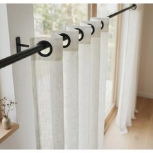 Leo Boutique Curtain Keten Rustik Perdesi Grommet Kuş Gözü Keten Tül Perde