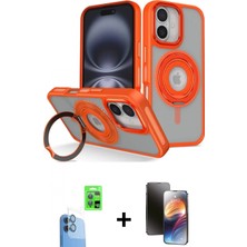 Marsilyan™- iPhone 16 Kılıf Nova Minimal Serisi - Siyah 3D Antistatik Mat Seramik Nano Ekran Koruyucu + Raze Metal Kamera Lens - Lt