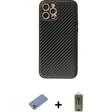 Marsilyan™- iPhone 12 Pro Max Kılıf Ahenk Işık - Siyah Joko Magic 5d Hayalet Cam + Shine Kamera Lens Koruma Cam - Pe