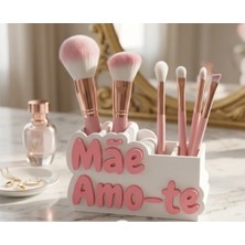 DU&ER 💄 Çok Amaçlı Anne Temalı Makyaj Fırça Tutucu – Masaüstü Organizer ve Dekoratif Kalemlik
