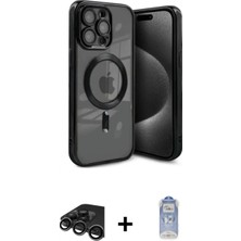 Marsilyan™- iPhone 15 Pro Kılıf Nova Işık Özel Seri - Siyah Joko Magic 5d Cam + Raze Metal Kamera Lens - Tmgı