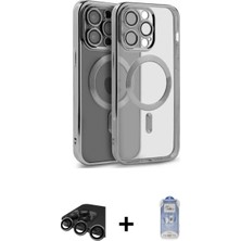 Marsilyan™- iPhone 15 Pro Kılıf Nova Işık Özel Seri - Siyah Joko Magic 5d Cam + Raze Metal Kamera Lens - Tmgı