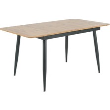 Todek Home Pera Açılır Mutfak ve Yemek Masası Siyah Metal Ayaklı Suntalam 120X80 cm
