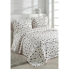 Miar home perde tekstil Miar Kalpli Desenli Çift Kişilik Pike Takımı / Yatak Örtüsü - 3 Parça