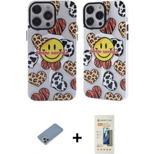 Marsilyan™- iPhone 12 Pro Max Kılıf Nova Doku Koleksiyonu - Siyah 6d Mat Seramik Hayalet Nano Ekran Koruyucu + Shine Kamera Lens Koruma Cam - Gı