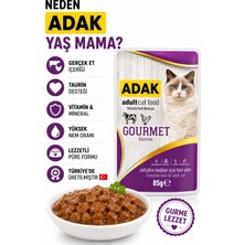 Adak Gurme Yetişkin Kedi Yaş Maması Pouch 85 gr x 24 Adet