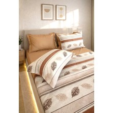 Miar home perde tekstil Miar Çift Kişilik %100 Pamuk Pike Takımı 6 Parça Lastikli Çarşaflı