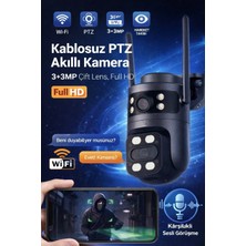 Tastech 6mp Çift Lens Akıllı Güvenlik Kamerası Wifi Gece Görüşlü Hareket Takibi Karşılıklı Ses Iletimi