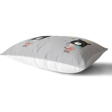 Rem Home Pembe Zeminde Atkılı Ayıcık Desenli Bebek Odası Dikdörtgen Yastık Kılıfı
