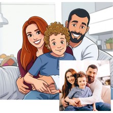 Çılgıntrend Kişiye Özel Fotoğraftan Karikatür Ahşap Mdf Poster Tablo 20X28 cm