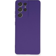 Magicool Samsung Galaxy S21 Ultra Kılıf Nano Içi Kadife Silikon - Mor