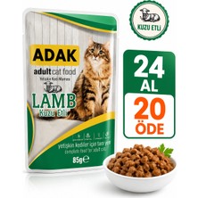 Adak Kuzu Etli Yetişkin Kedi Yaş Maması Pouch 85 gr x 24 Adet