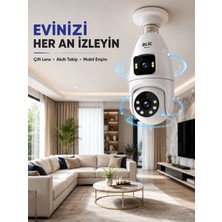 ALFA AKSESUAR 03 Çift Lens Wi-Fi Ampul Kamera ve Mobil Kontrol Yüksek Çözünürlüklü