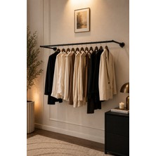 Arvion Home Modern Siyah Metal Duvara Monte 100 Cm Askılık Elbise Askılığı Konfeksiyon Askılığı Duvar Askısı Kıyafet Askılığı