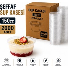 Mçb Group 2000 Adet Şeffaf Sup Kasesi 150CC Plastik Tatlı Muhallebi Çorba Kabı Sızdırmaz Dayanıklı