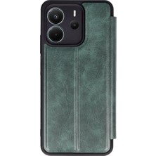 The Gencoo Xiaomi Redmi Note 14 4g Kılıf Flip Cover - Koyu Yeşil