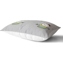 Rem Home Gri Zeminde Atkılı Baykuş Desenli Bebek Odası Dikdörtgen Yastık Kılıfı