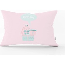 Rem Home Gri Unicorn At Desenli Dijital Baskılı Bebek Odası Dikdörtgen Yastık Kılıfı