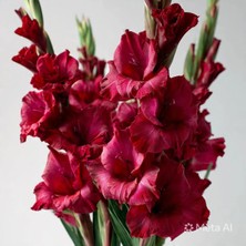 NET TARIM 4 Adet Bordo Glayör Swan Gladiolus Çiçeği Soğanı